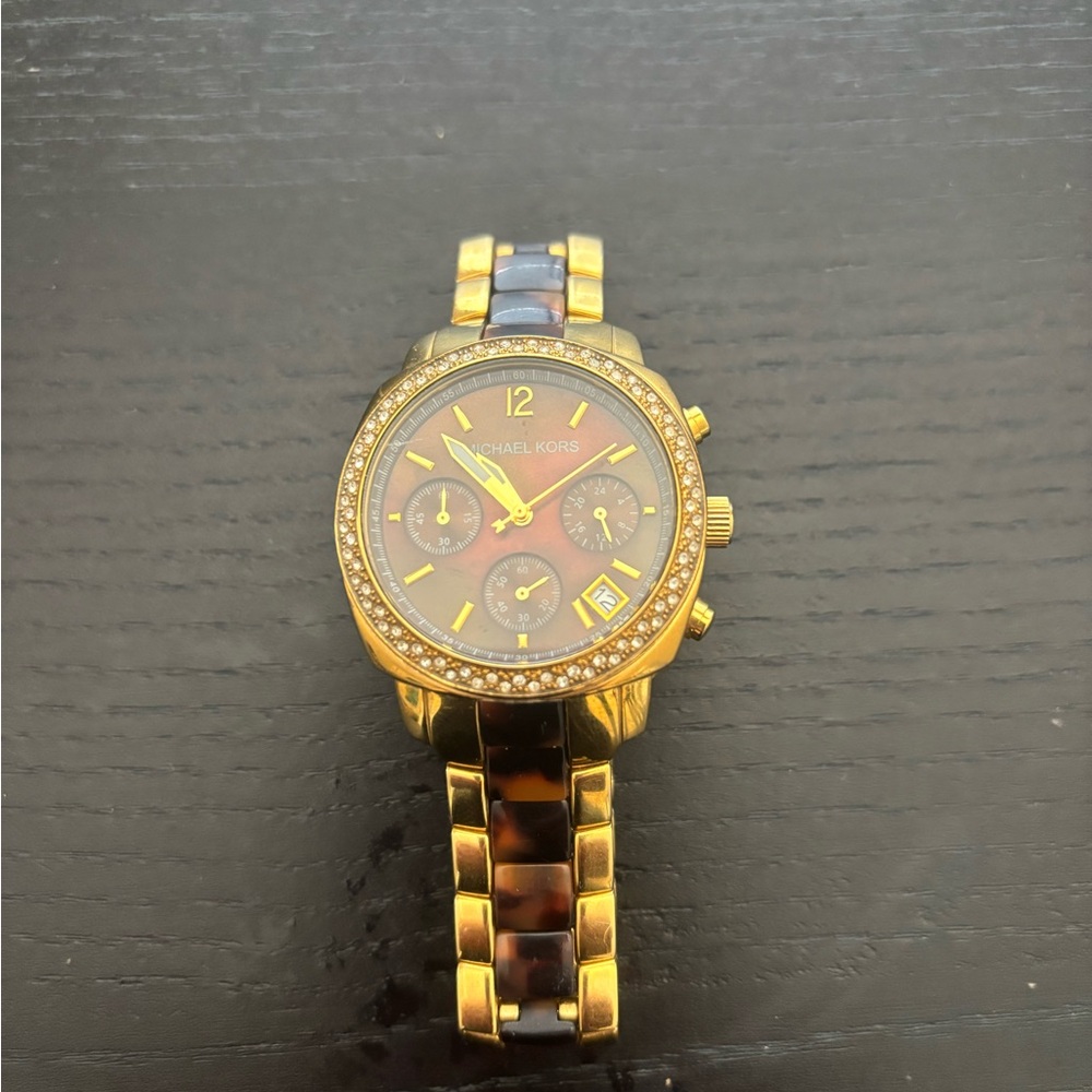 Michael Kors Gold and Tortoise Women's Watch